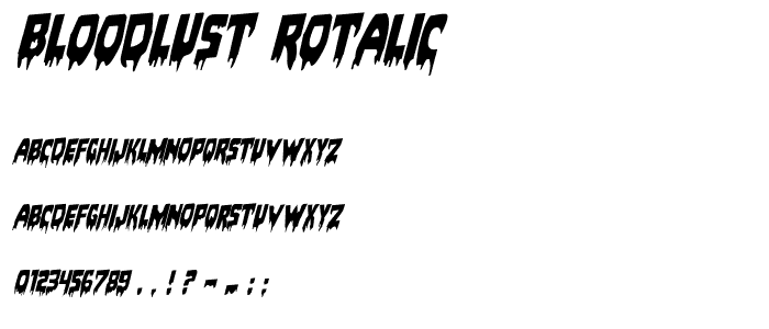 Bloodlust Rotalic font